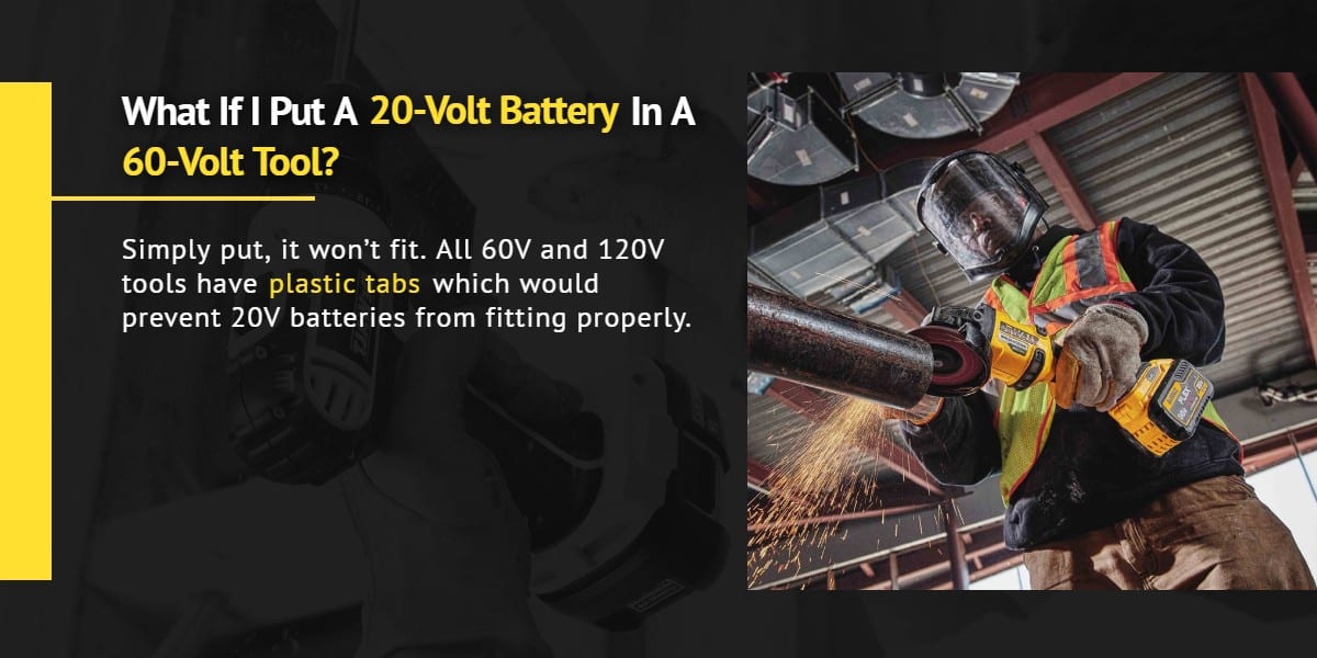 What if I put a 20-volt battery in a 60-volt DeWalt tool? | Ottawa Fastener Supply